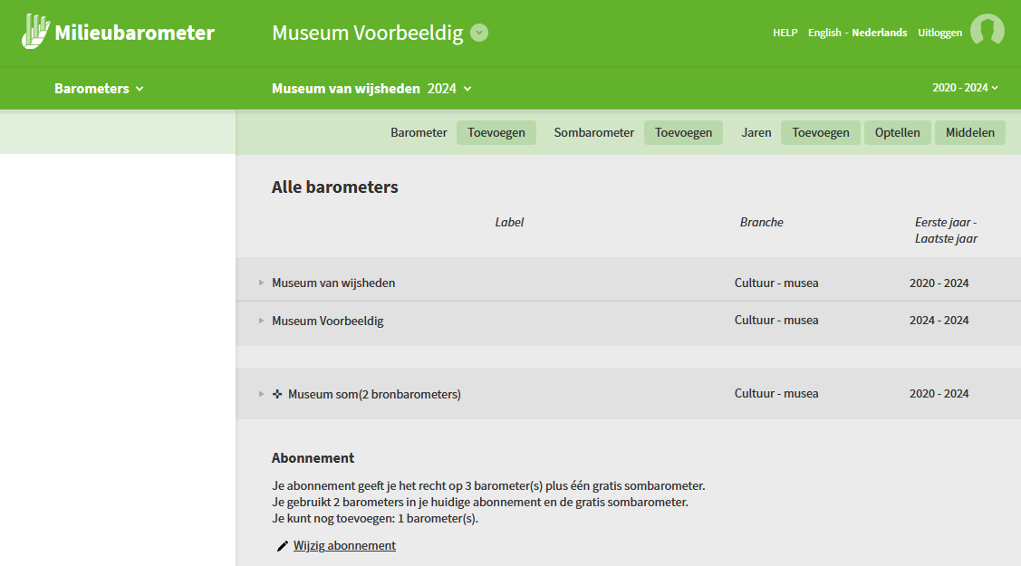 Barometer beheer